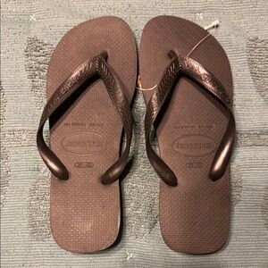 NWT Havaianas Black Women's Core Flip Flops Size 9-10
